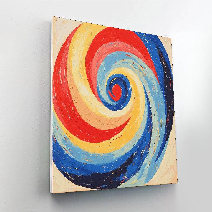 Joan Miró Inspired Vibrant Whirlwinds  Number Painting