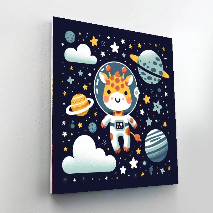 Giraffe In Space Adventure Paint By Numbers Art
