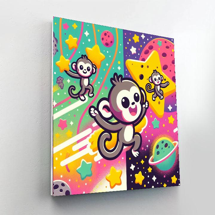 Silly Space Monkeys Number Painting