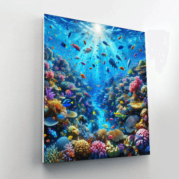 Luminous Coral Reef Number Painting