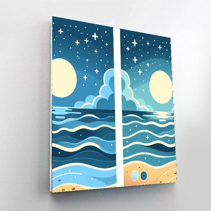 Starry Seaside Stroll Paint By Numbers Art
