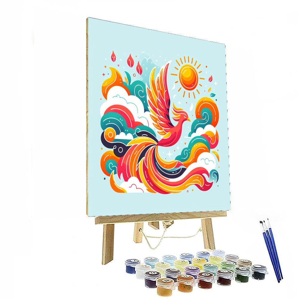 Fiery Phoenix Fantasy Painting Number Kit