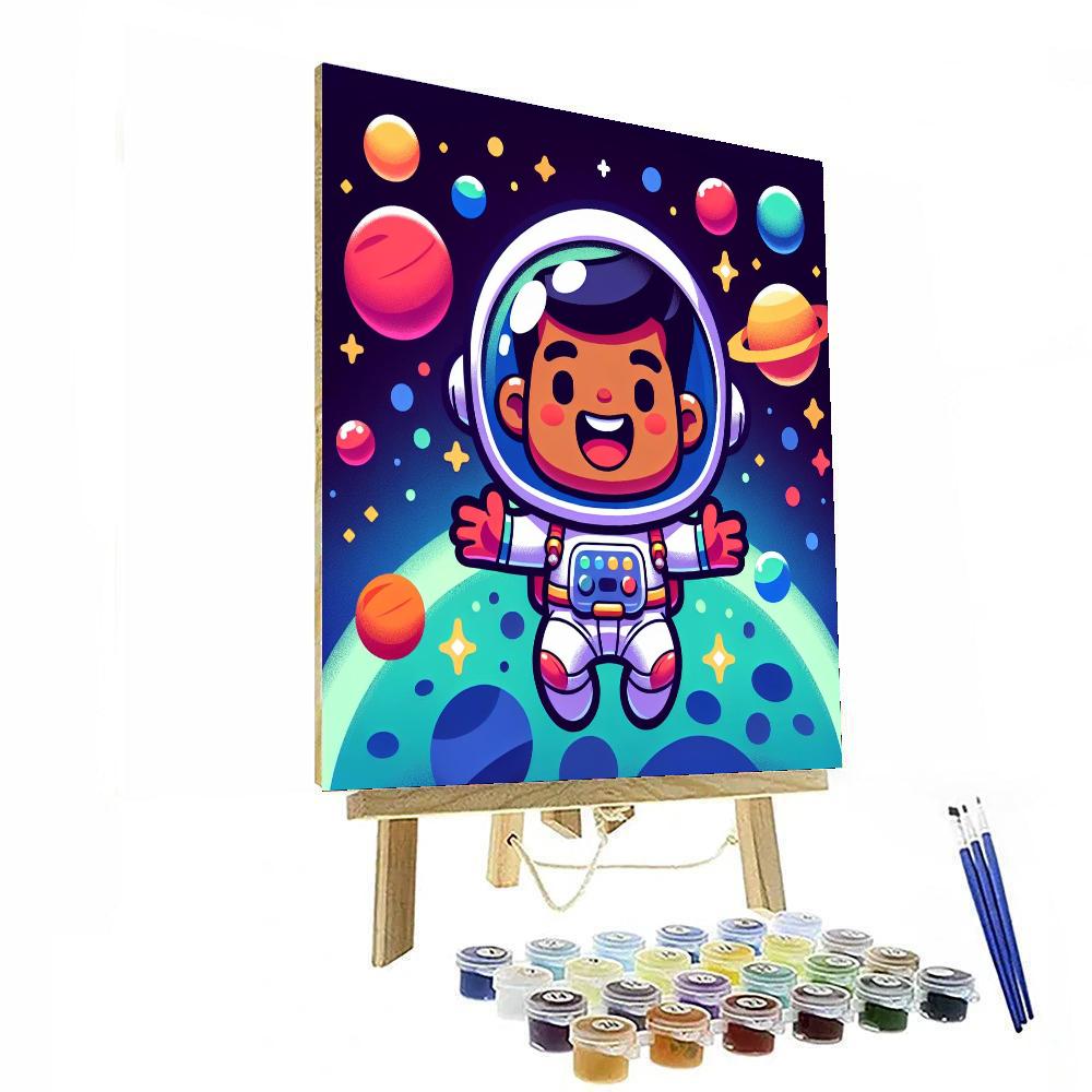 Happy Astronaut Paint By Numbers Art