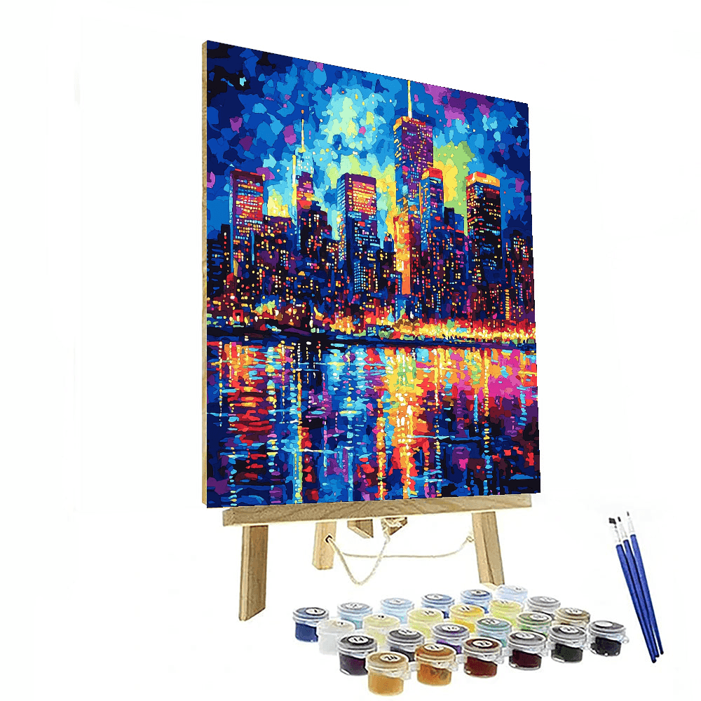 Hockney Inspired Modern City Lights - DIY Painting By Numbers Kit