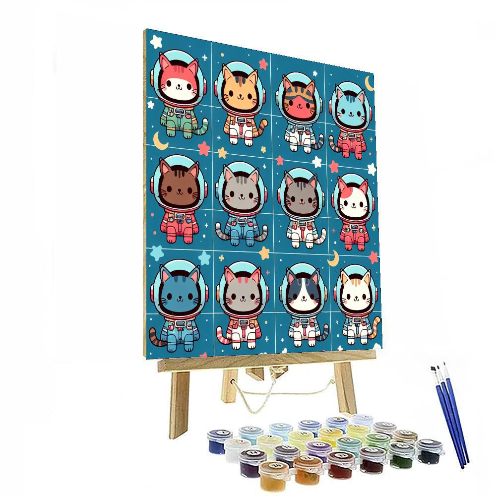 Cosmic Kitty Adventure Numbered Painting Kits