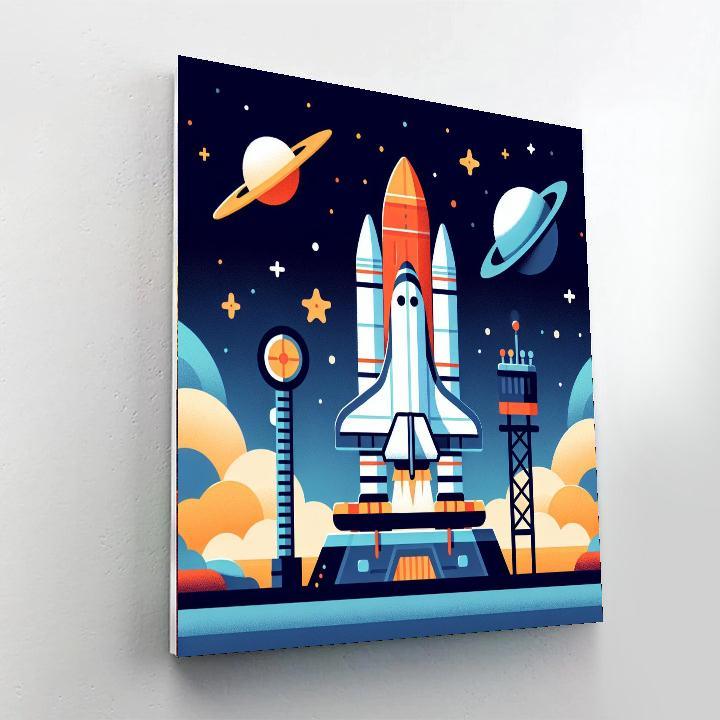 Space Shuttle Surprise Paint By Numbers