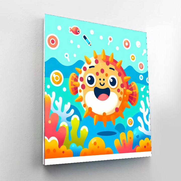 Lively Pufferfish Paint By Numbers Art