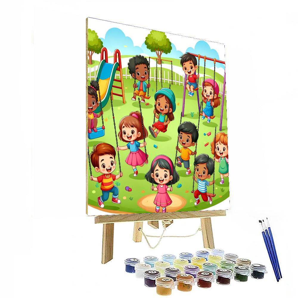 Giggle In The Playground Paint By Numbers Art