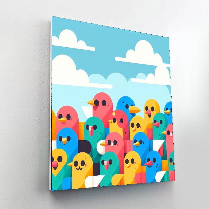 Chirpy Bird Parade Numbered Painting Kits