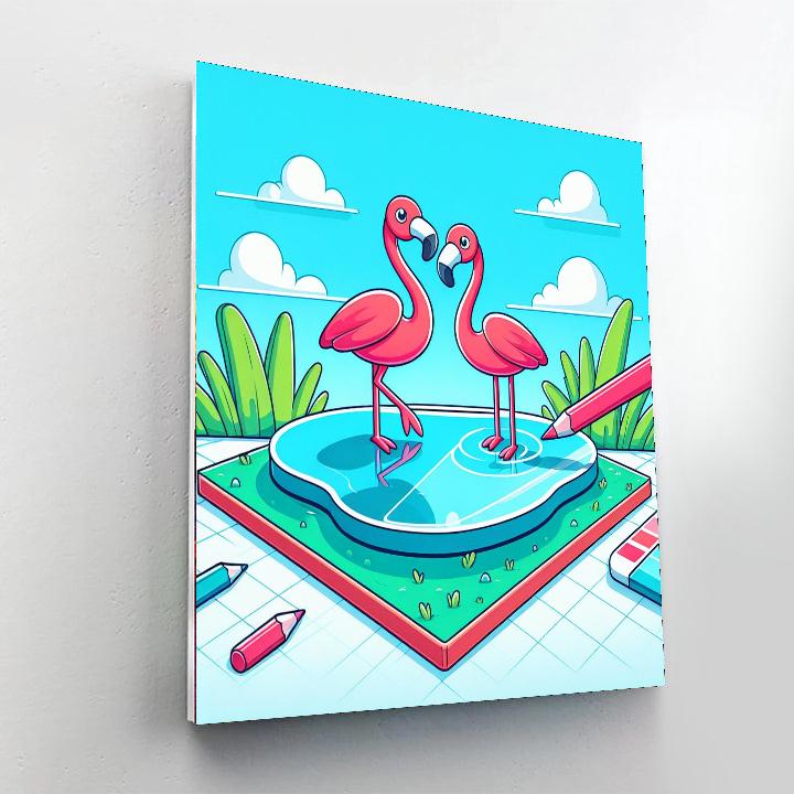 Funny Flamingos Painting By Numbers Kit