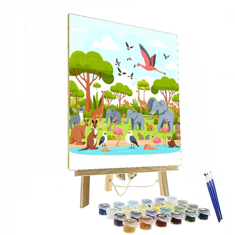 Wild Animal Park Paint By Numbers Art