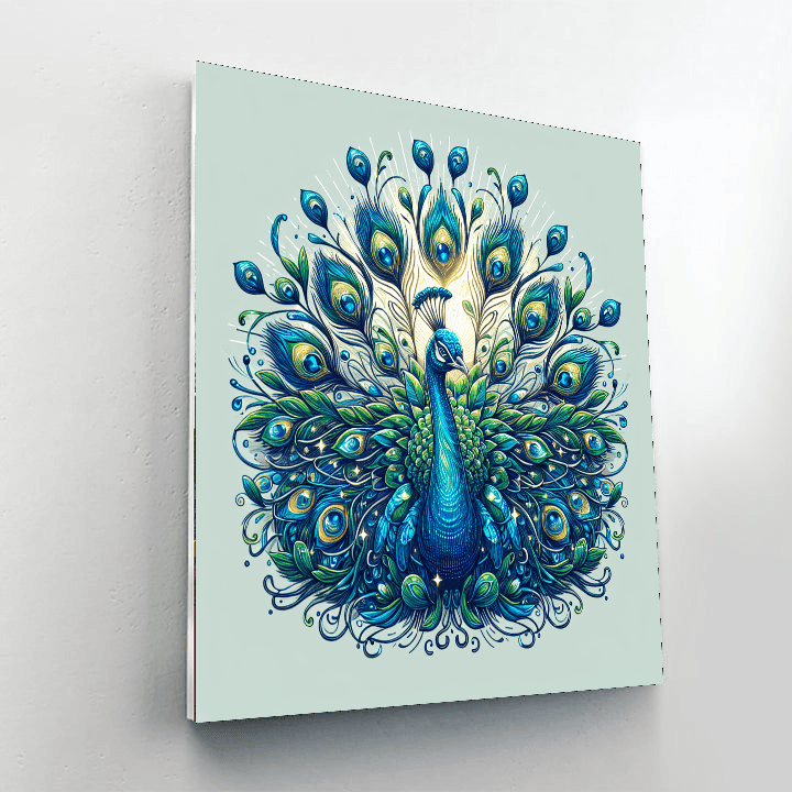Opulent Peacock Splendor Number Painting