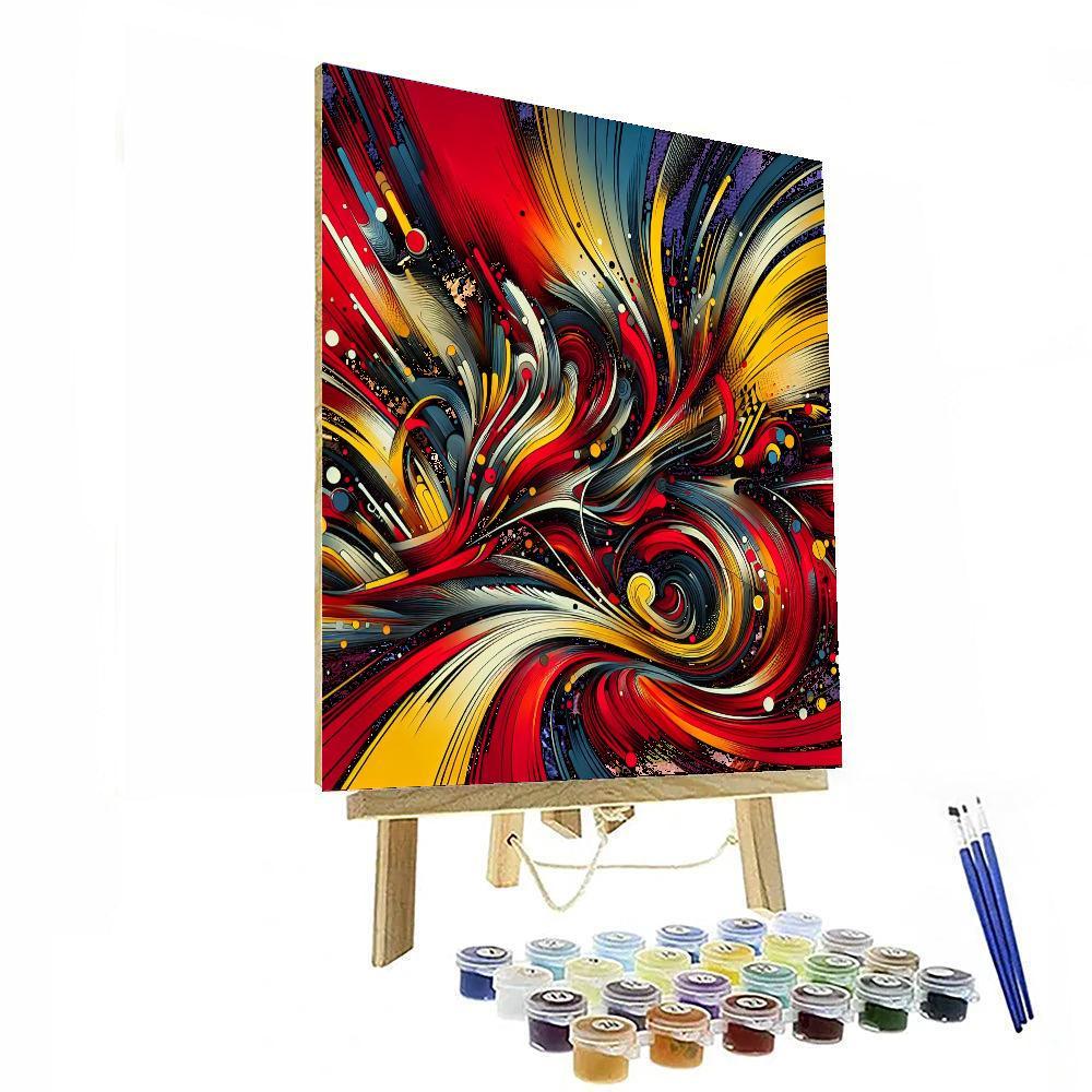 Abstract Energy Burst Paint By Color