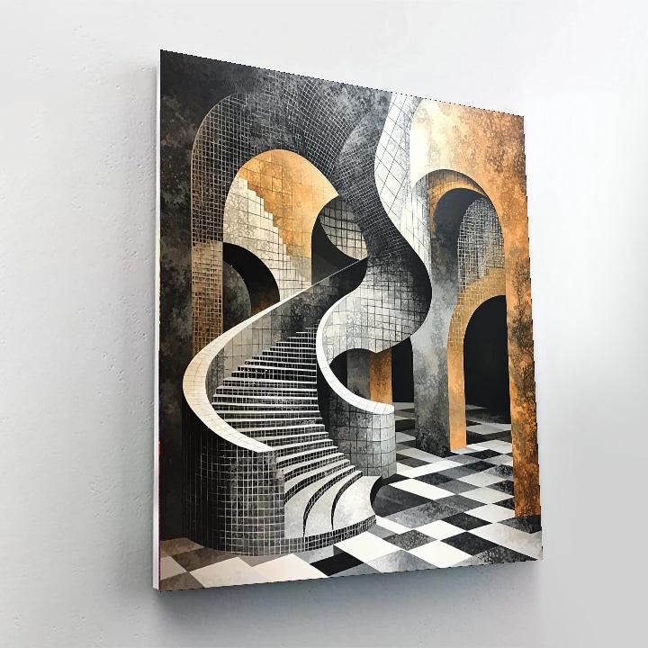 M.C. Escher Inspired Mathematical Harmony  Paint By Number