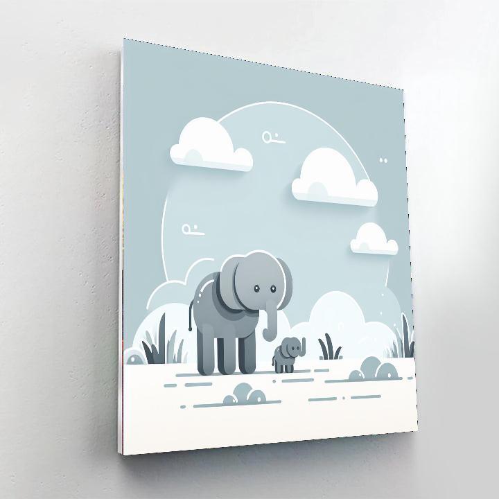 Enchanted Elephant Encounter Number Painting
