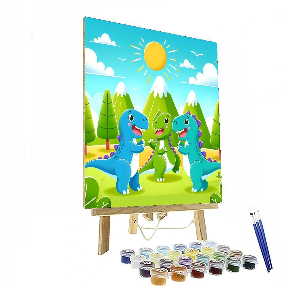 Joyful Dinosaur Park Paint By Color
