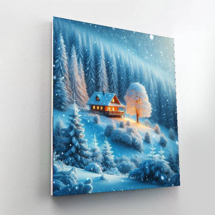 Charming Winter Cabin Escape Paint By Color