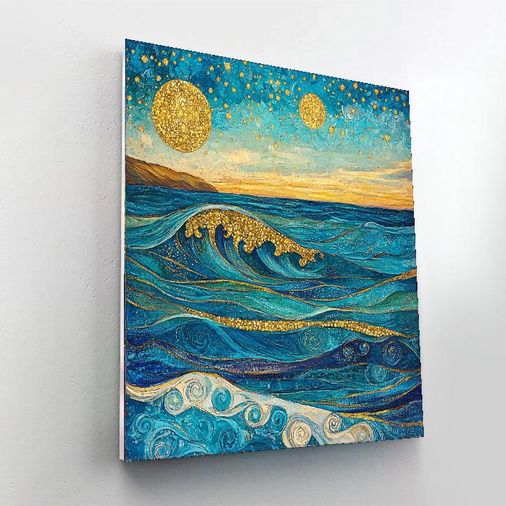 Gustav Klimt Inspired Ocean's Harmony  Paint By Number