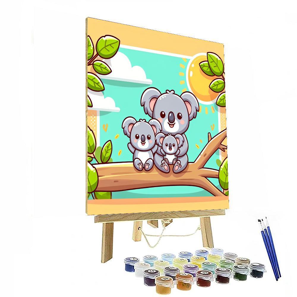 Cheerful Koala Family Paint By Numbers Kits