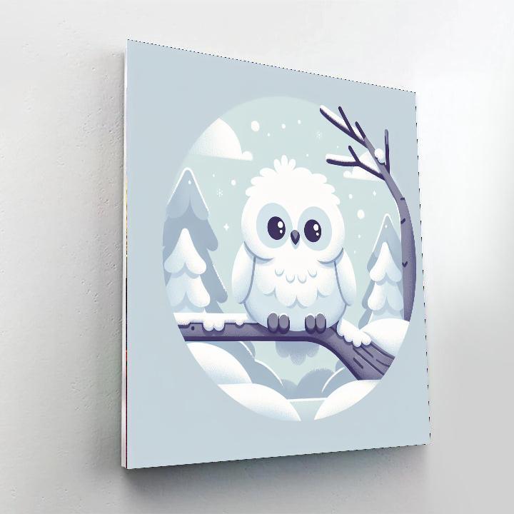 Cuddly Snowy Owl Painting By Numbers Kit