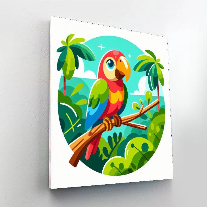 Jovial Parrot Perch Painting By Numbers Kit
