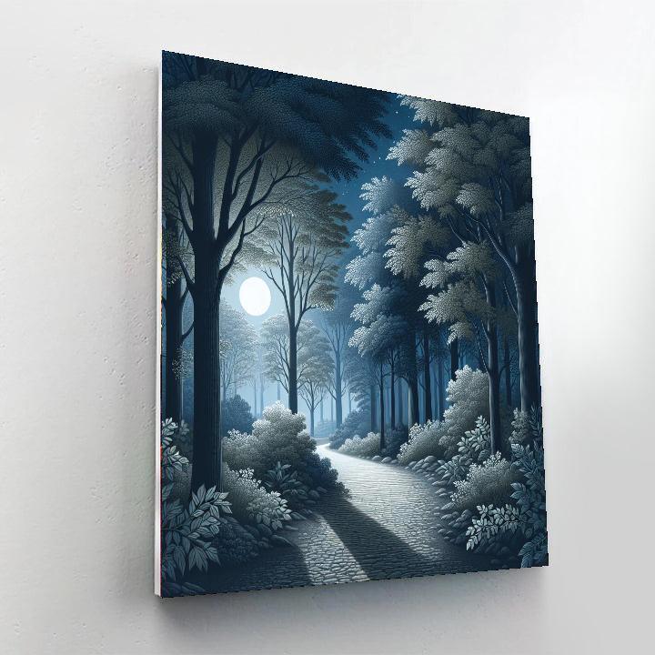 Mystical Moonlit Pathway Number Painting