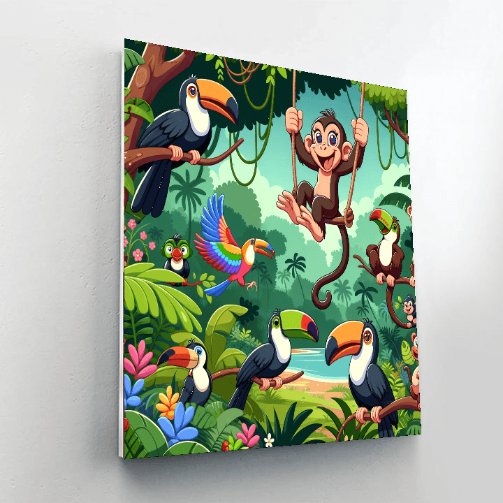 Funky Jungle Adventure Paint By Numbers Kits