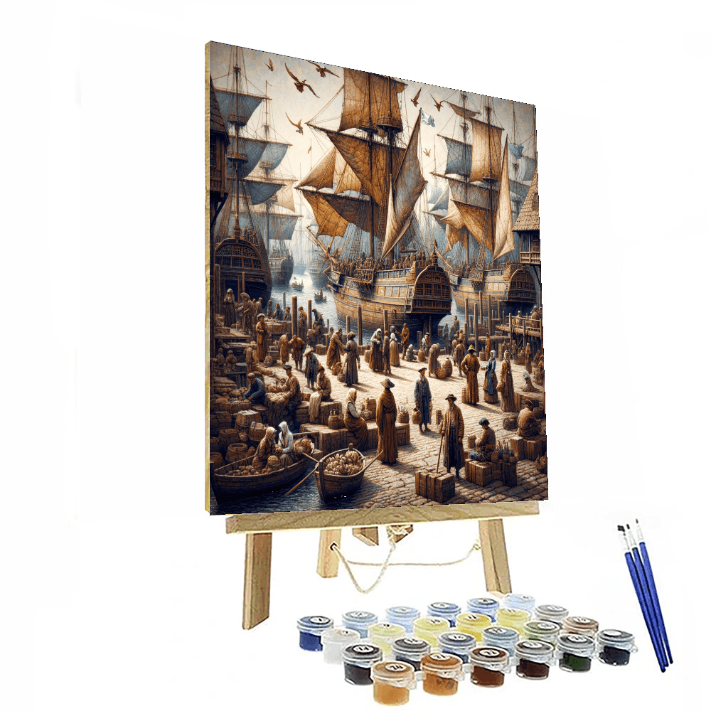 Historical Harbor Scene Paint By Numbers Art
