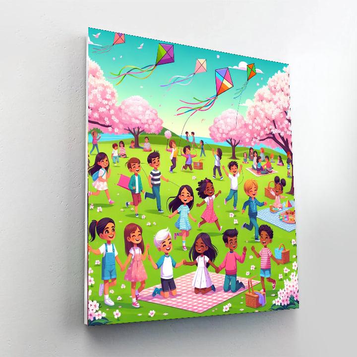Cheery Cherry Blossom Festival Painting Number Kit