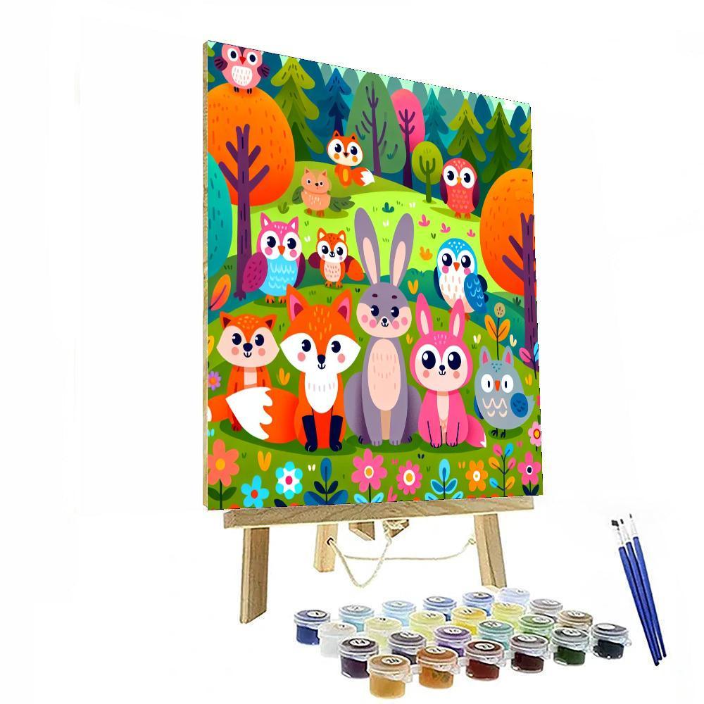 Fun In The Forest With Woodland Creatures Paint By Number