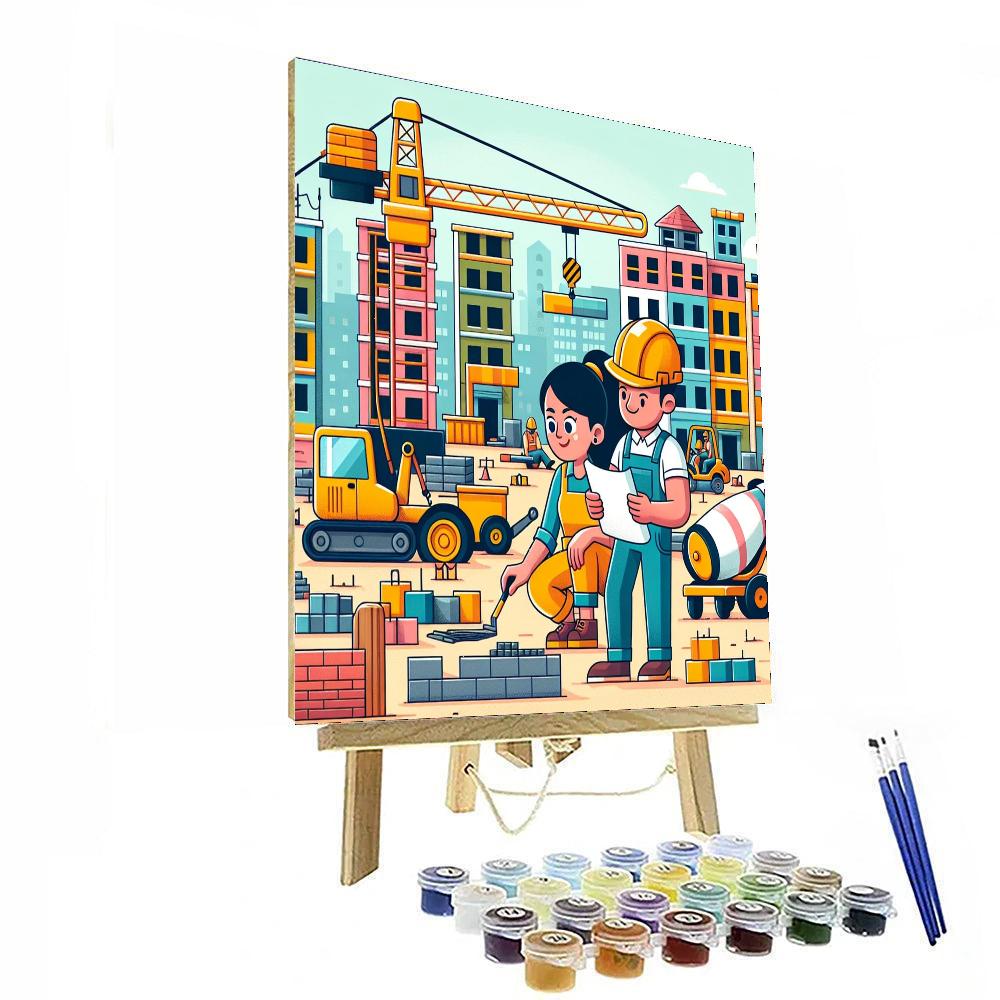 Creative Construction Site Paint By Numbers Art