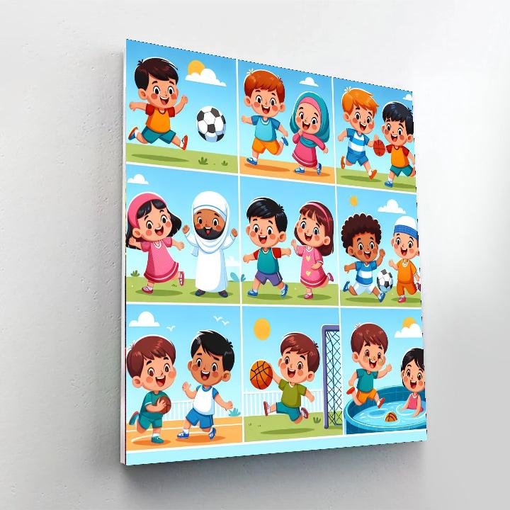 Sporty Kids Numbered Painting Kits