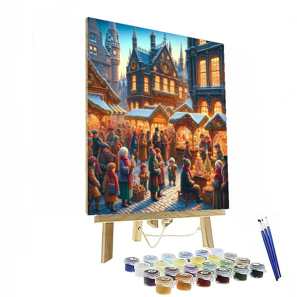 Edinburgh Christmas Market - Scotland Numbered Painting Kits