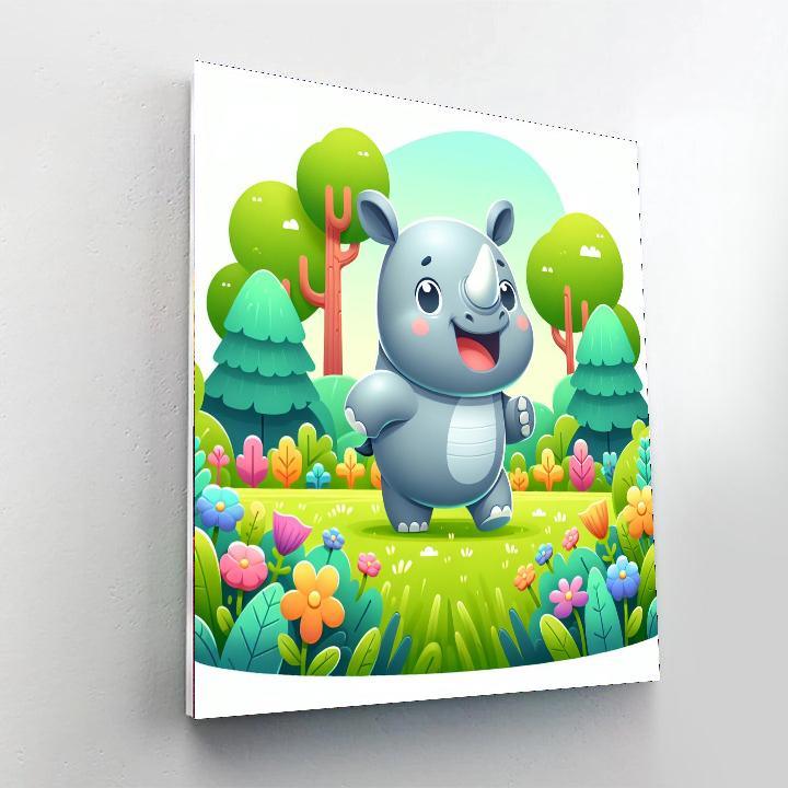 Radiant Rhino Painting By Numbers Kit