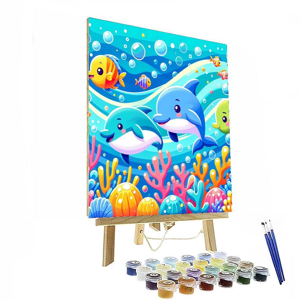 Splashing Sea Creatures Numbered Painting Kits