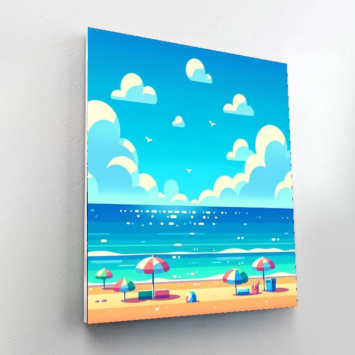 Peaceful Beach Day Painting Number Kit