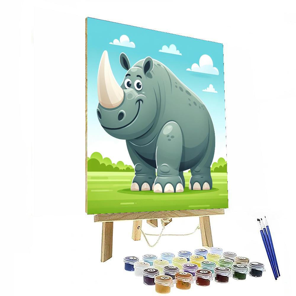 Gigantic Rhino Painting By Numbers Kit