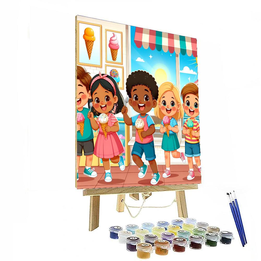Sunny Ice Cream Shop Paint By Number