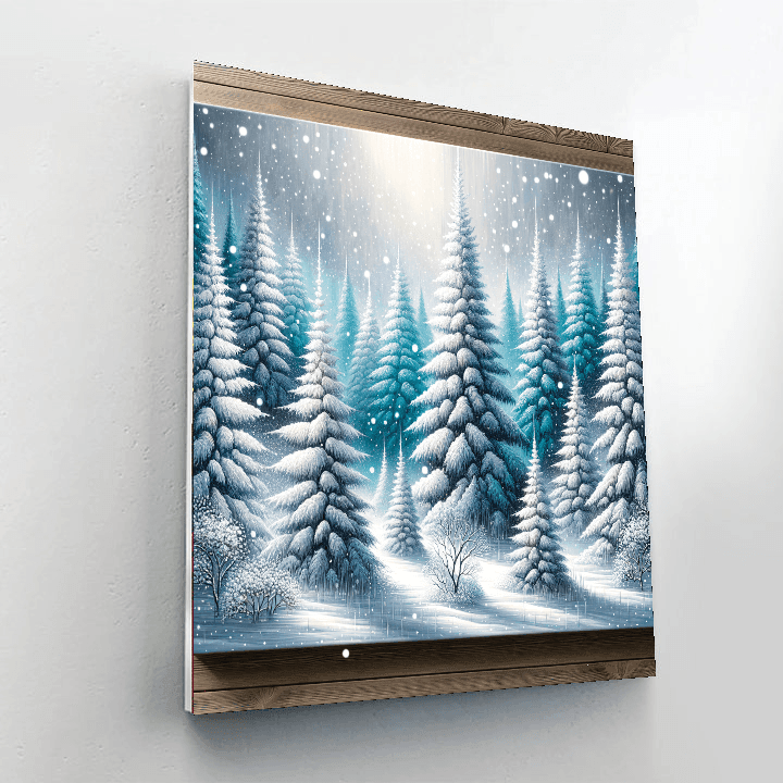 Snowy Pine Wonderland Painting Number Kit