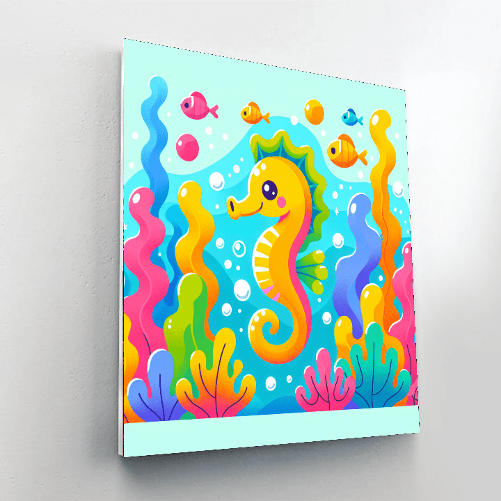 Brave Seahorse Paint By Numbers Art