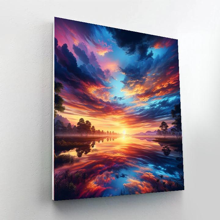 Sunset Reflections On Water Paint By Numbers Art