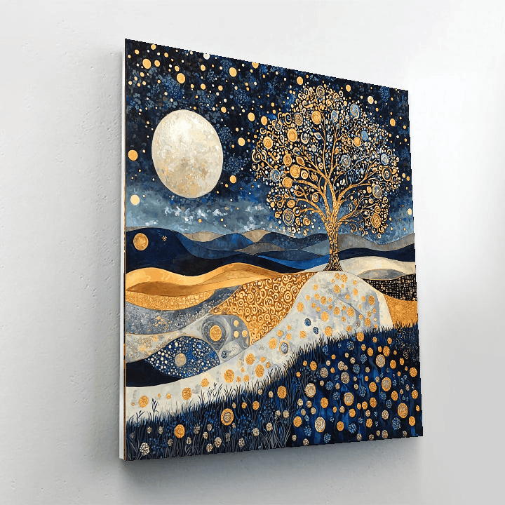 Gustav Klimt Inspired Gustav's Moonlit Serenade  Paint By Numbers Kits