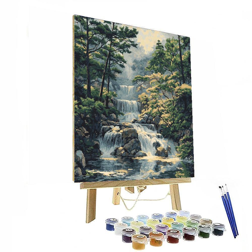 Shitao Inspired Elegant Waterfall Tranquility  Paint By Numbers