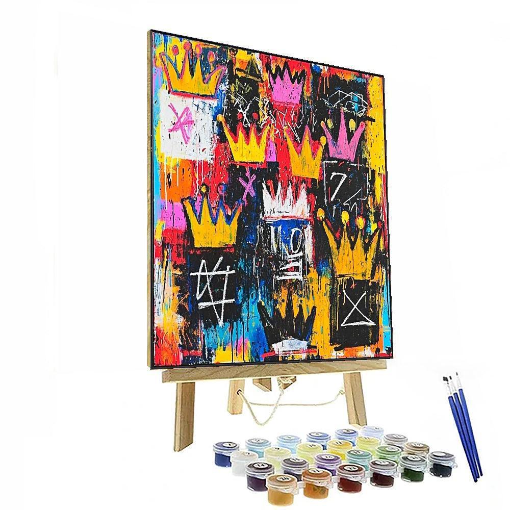Jean-Michel Basquiat Inspired The Crowned Thoughts  Number Painting
