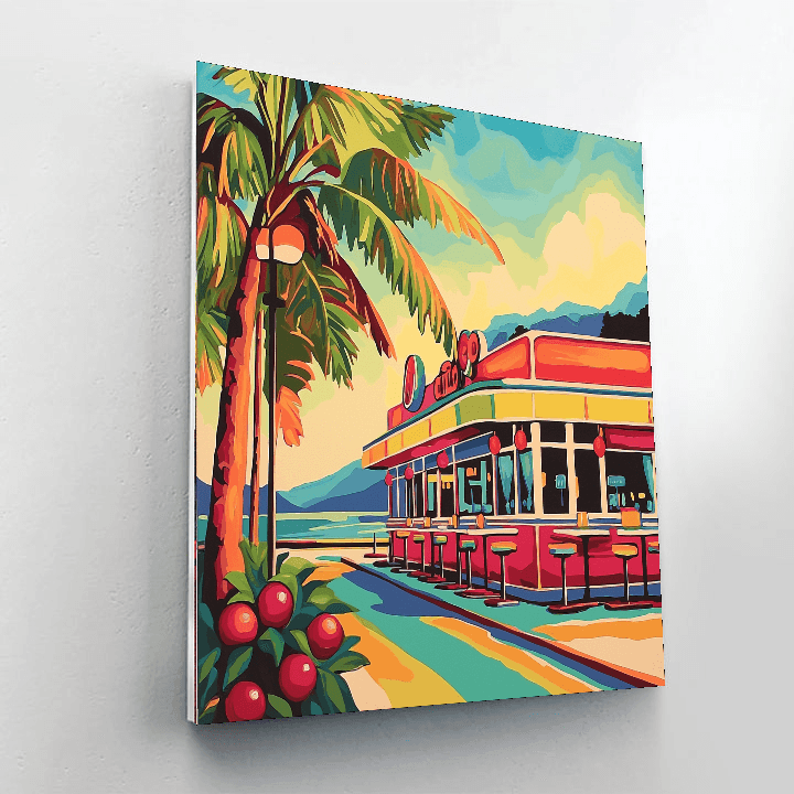 Wayne Thiebaud Inspired Retro Diner Nostalgia  Paint By Color