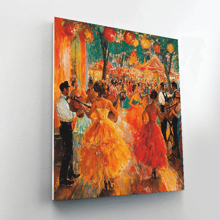 Edgar Degas Inspired Energetic Carnival Festivity  DIY Paint By Numbers