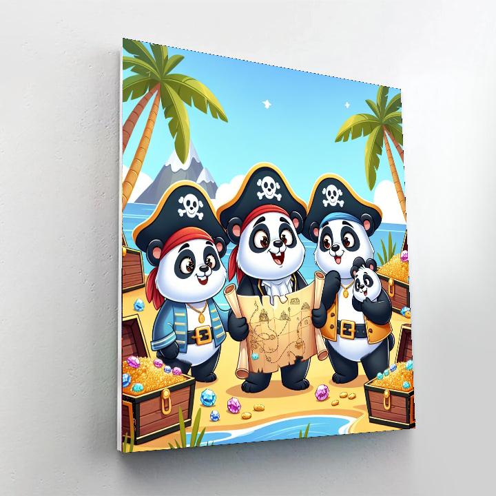 Pirate Panda Treasure Hunt Numbered Painting Kits