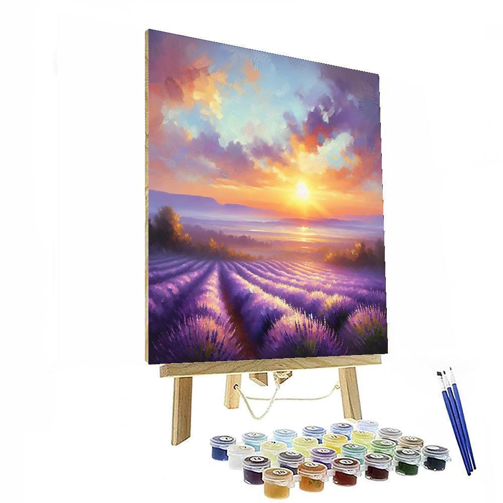 Radiant Sunrise Over Lavender Fields Paint By Numbers Kits