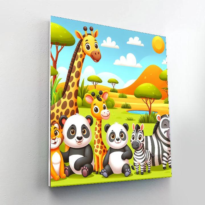 Sunny Safari Animals Painting Number Kit