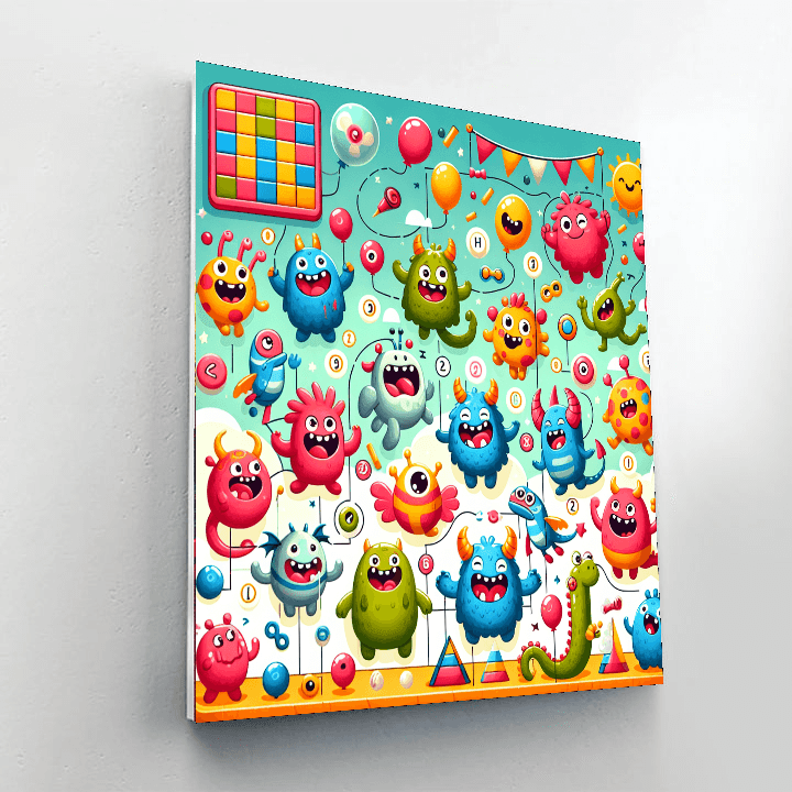Silly Monster Mash-up Paint By Color